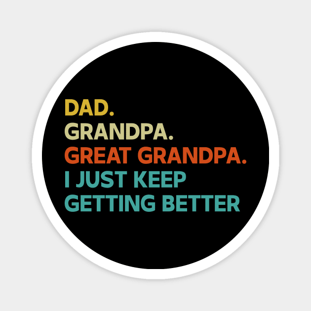 Retro dad grandpa great grandpa fathers day funny Magnet by WilliamHoraceBatezell